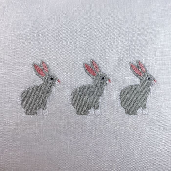 Children's Rabbit Embroidered Nursery Cushion, 2 of 5
