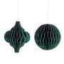 Set Of Two Green Honeycomb Paper Baubles, thumbnail 1 of 2