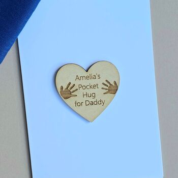 Personalised 'Pocket Hug For Daddy' Token And Card, 2 of 2