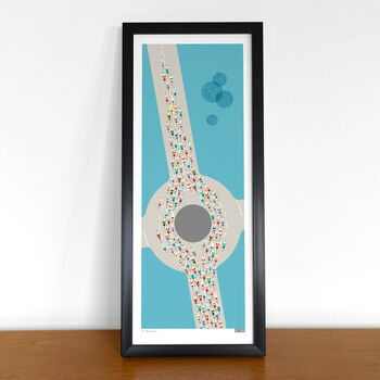 Peloton Roundabout Cycling Art Poster, 2 of 9