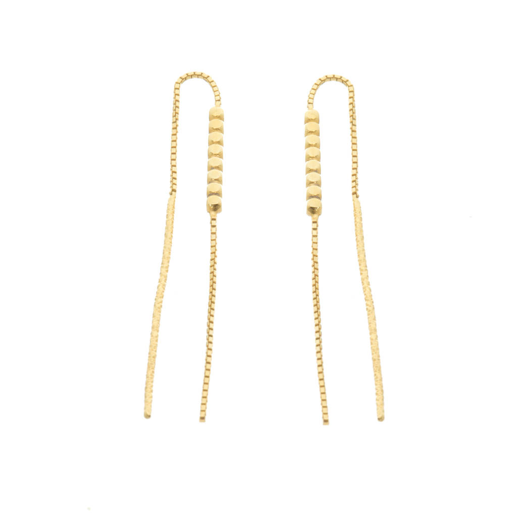 mini vincent chain thread through earrings by louise wade