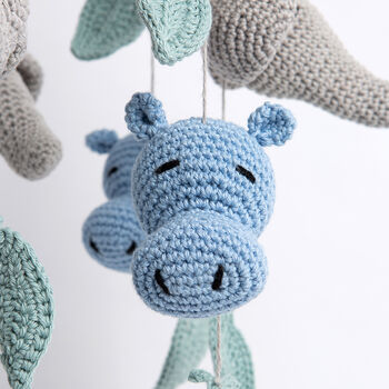Hippo And Elephant Baby Mobile Easy Crochet Kit, 5 of 7