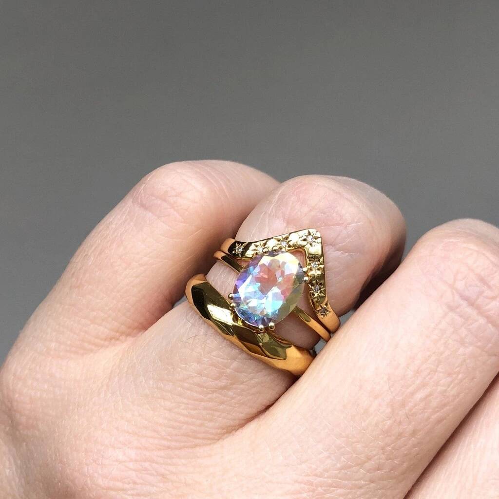 Mercury Mystic Topaz Ring By Carrie Elizabeth Jewellery