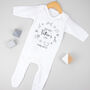 Personalised Our First Father's Day Babygrow / Baby Bodysuit Animals Mono, thumbnail 4 of 8