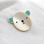 Bear Hug Turquoise Enamel Pin Badge, thumbnail 1 of 11