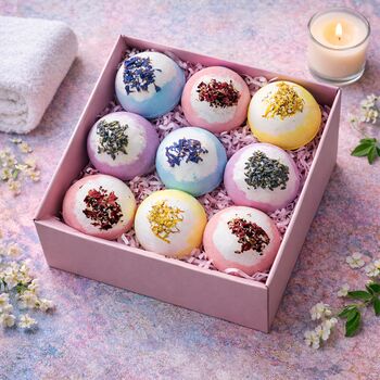 Nine Piece Aromatherapy Bath Bomb Gift Set, 3 of 9