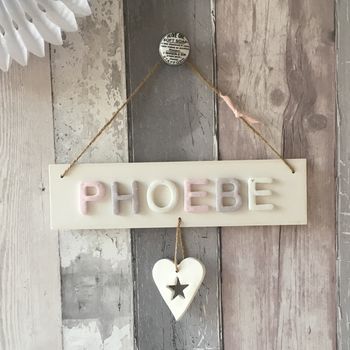 Personalised Name Sign Door Plaque With Vintage Heart, 3 of 5
