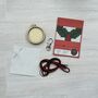 Have A Holly, Jolly Christmas! Christmas Mini Matchbox Cross Stitch Kit, thumbnail 5 of 5