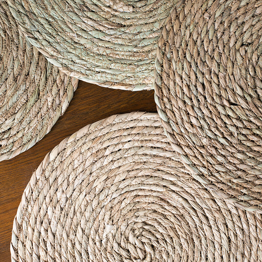 Water Hyacinth Handmade Large Round Placemats By Serendip