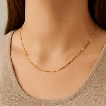 9ct Yellow Gold Heavy Diamond Cut Curb Chain – 16in To 22in, 2 of 10