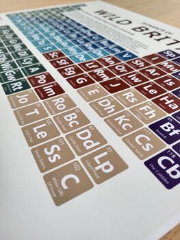 Wild Britain Periodic Table Art Print, 11 of 12