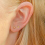 14k Solid Gold Tiny Star Stud Earrings, thumbnail 4 of 5