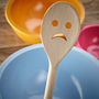 A Pair Of Happy And Sad Wooden Spoons, thumbnail 2 of 3