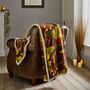 Winter Leaves Rust Sherpa Reverse Throw 130 X 170cm, thumbnail 1 of 3