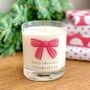 Christmas Bow Personalised Candle Gift, thumbnail 1 of 3