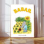 Babar The Elephant Sunflower Nursery Art Print, thumbnail 1 of 4