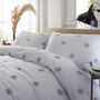 Snowflakes Embroidery Cotton Bedding Duvet Cover Set White, thumbnail 2 of 4
