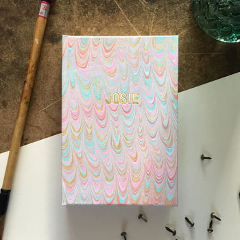 Personalised Hand Marbled Nonpareil Journal, 2 of 6