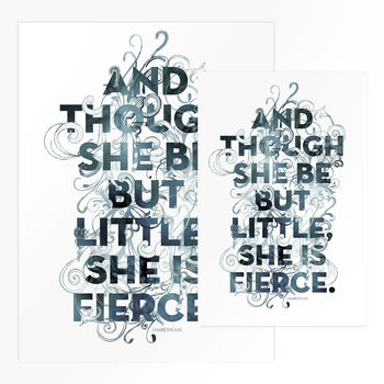 'Little But Fierce' Shakespeare Quote Print, 6 of 6