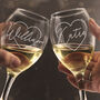 Personalised Heart Name Wine Glass Set, thumbnail 1 of 3
