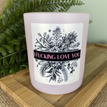 Neon Pink 'I Fucking Love You' Valentines Candle, 2 of 12