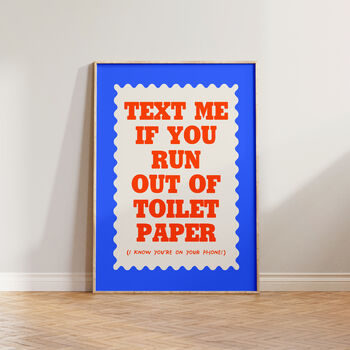 Text Me Funny Bathroom Wall Art Print, 4 of 9