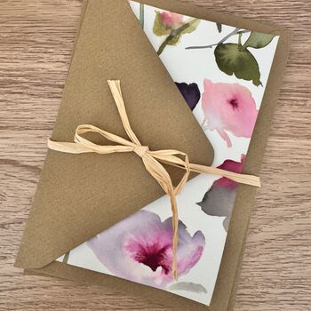 Original Hand Painted Watercolour Floral Card Set Of Three, 2 of 5