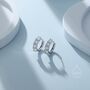 Cz Huggie Hoop Earrings In Sterling Silver, thumbnail 4 of 11