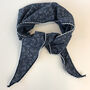 Navy Blue And White Flower Print Triangle Scarf, thumbnail 1 of 4
