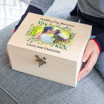 Personalised Wedding Keepsake Box With Photo, 2 of 4