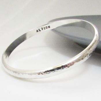 Personalised Heavy Silver Bangle, 2 of 6