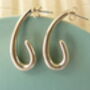 Infinity Sterling Silver Long Curve Drop Earrings, thumbnail 4 of 4