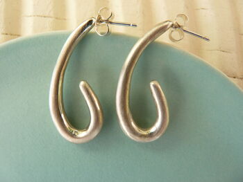 Infinity Sterling Silver Long Curve Drop Earrings, 4 of 4