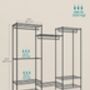 Clothes Rack Metal Hanging Rails Open Wardrobe Storage, thumbnail 12 of 12