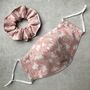 Pink Snowdrop Liberty Cotton Fitted Face Mask, thumbnail 2 of 5