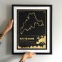 Personalised Gold Foil Route Map, thumbnail 2 of 5