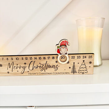 Personalised Wooden Christmas Tree Advent Slider Keepsake, 4 of 6