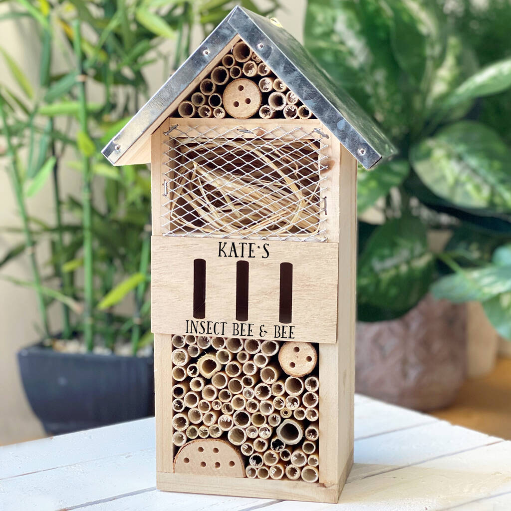 Personalised Garden Bee And Bug Hotel