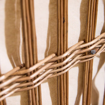 Openwork Wicker Lined Laundry Basket, 3 of 5