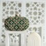 Jordan Oval Green Embroidered Clutch, thumbnail 4 of 7