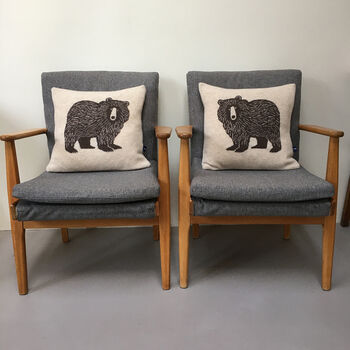 Brown Bear Cushion In Knitted Lambswool, 4 of 4