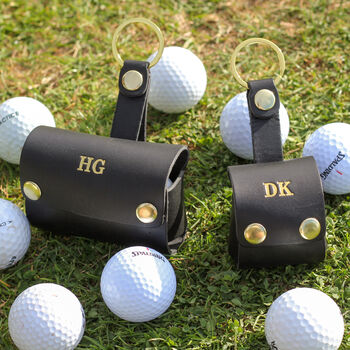 Personalised Leather Golf Ball Holder Accessory Gift, 5 of 12