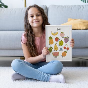 Set Of Two Fruit And Vegetable Educational Print Set, 3 of 6