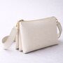 Personalised Custom Embossed Initials Saffiano Leather Trio Cross Body Bag, thumbnail 6 of 8