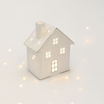 White And Gold Ceramic Home Tealight Holders, 6 of 6