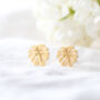 Monstera Leaf Tropical Summer Stud Earrings, thumbnail 2 of 6