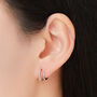 Single Piercing Double Hoop Effect Earrings In Sterling Silver, thumbnail 1 of 11
