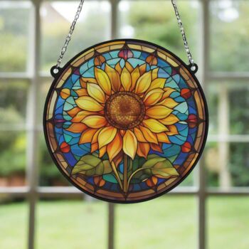 Sunflower Stained Glass Effect Suncatcher, 2 of 6