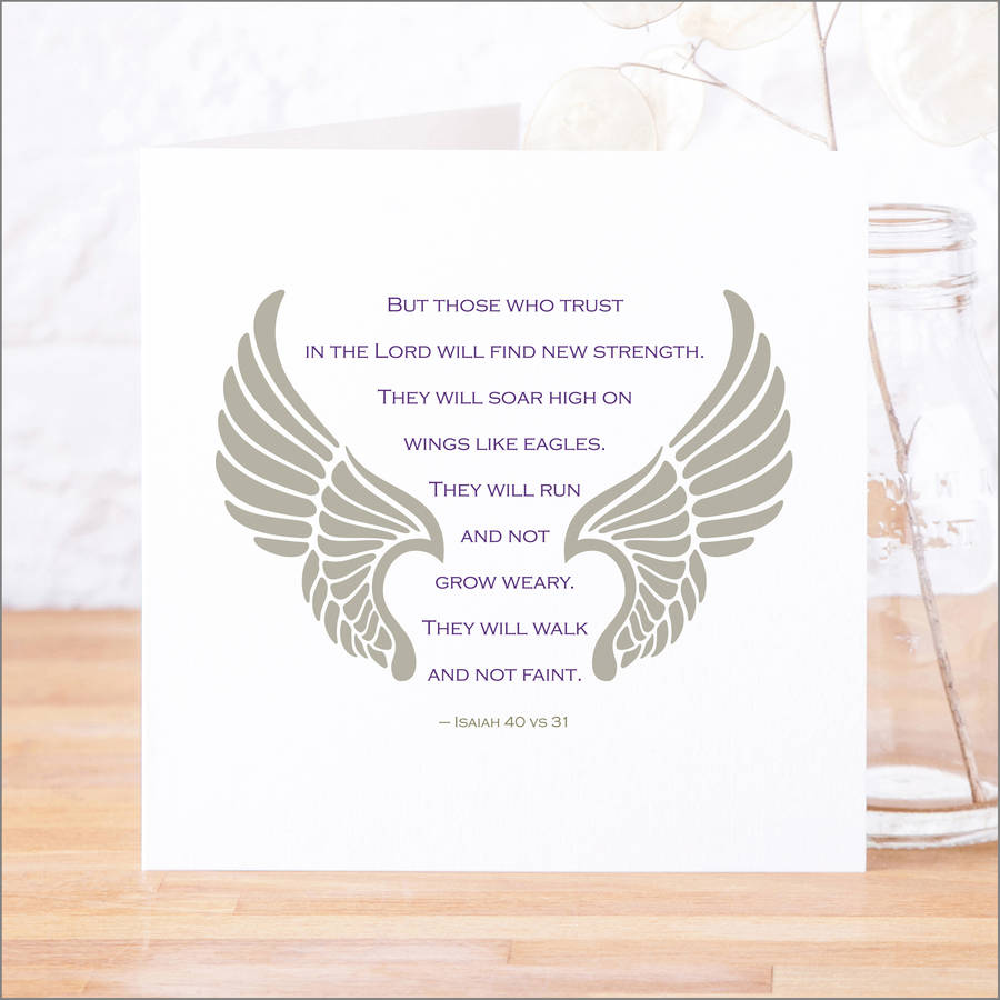 'Wings Like Eagles' Contemporary Bible Verse Card, 1 of 4