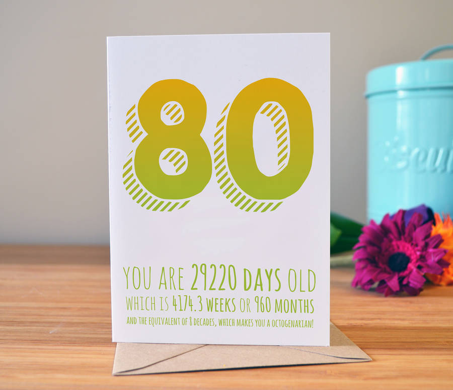 80th birthday milestone card by ivorymint stationery ...